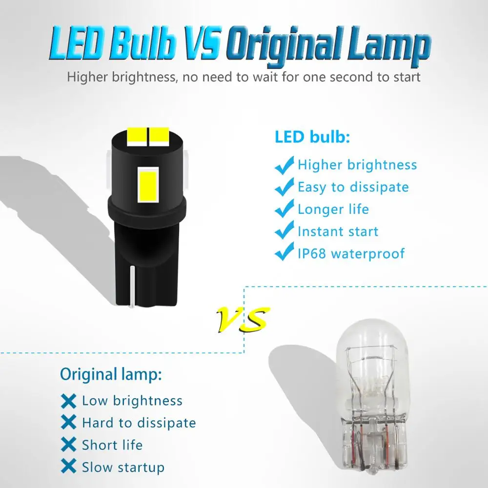 10x W5W светодиодный T10 интерьер автомобиля огни для Lada Веста Granta Kalina Niva Priora ВАЗ Largus