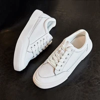 2020 spring genuine leather sneakers women white lace up flat shoes breathable platform shoes girl casual shoes soft footwears