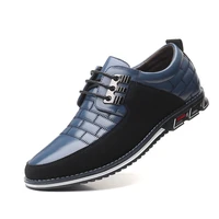genuine leather men leather shoes 38 47 fashion business men casual shoes black loafers moccasins breathable lace up men shoes