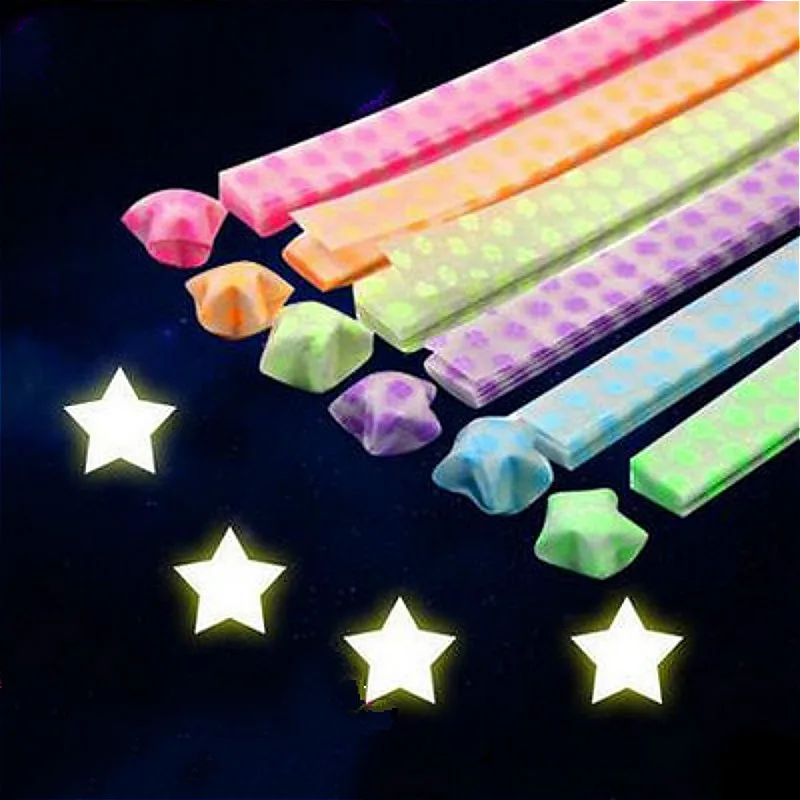 Креативные самодельные Светящиеся в темноте звезды на удачу|Крафт-бумага| |