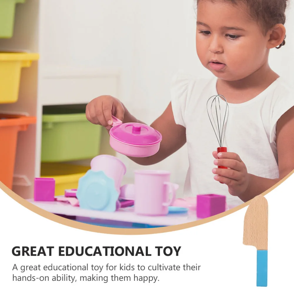 

2pcs Play House Cutter Whisk Wooden Kitchenware for Kids Children