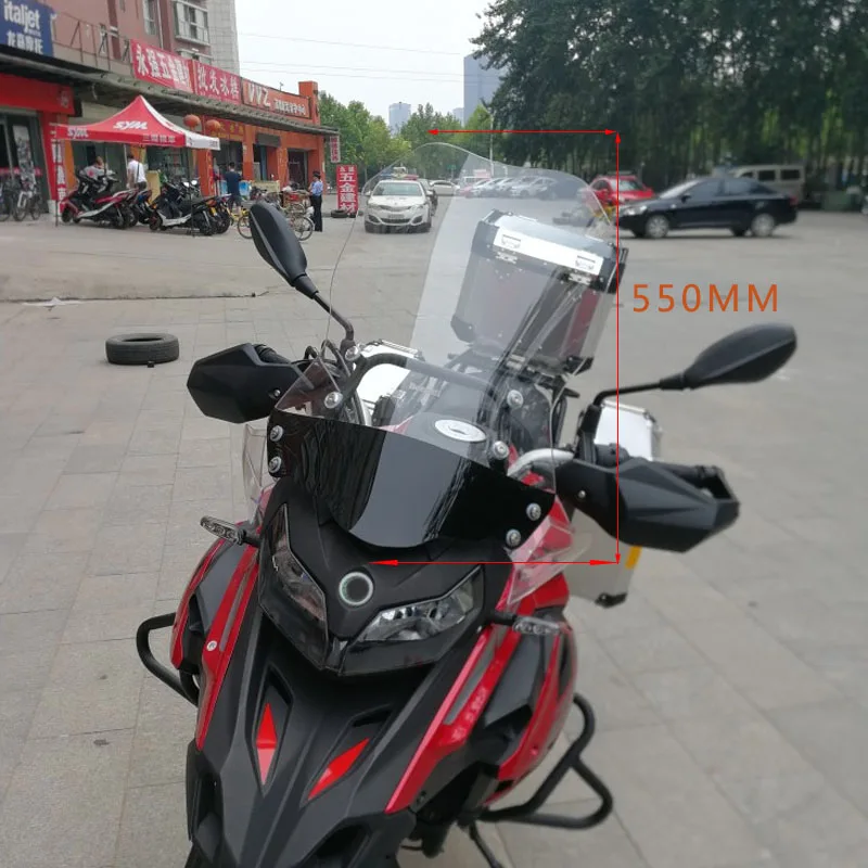 Мотоцикл Обтекатели ветрового стекла ветровое стекло для Бенелли TRK502 TRK 502 - Цвет: BLACK 550mm