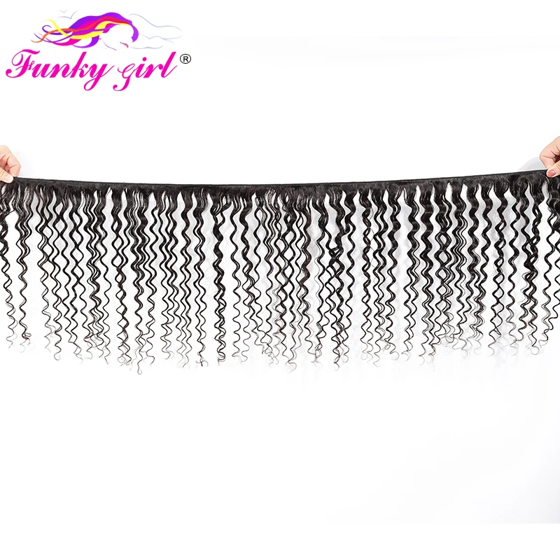 Забавная девушка бразильские волнистые человеческие волосы пучки с застежкой 3