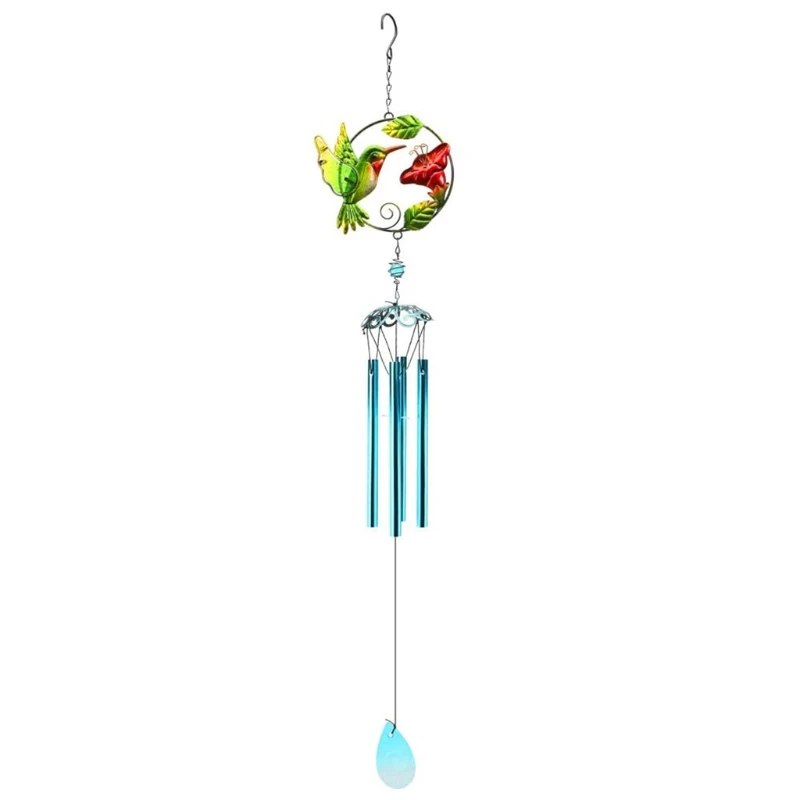 

2021 New Hummingbird Wind Chimes Bells Indoor Outdoor Stained Glass Windchimes for Window Garden Yard Patio Balcony Decoration