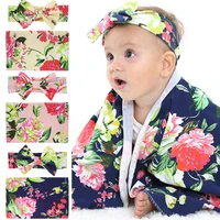 infant swaddle blanket comfortable newborn printed sleeping bag swaddle wrap and bowknot wide headband photo props