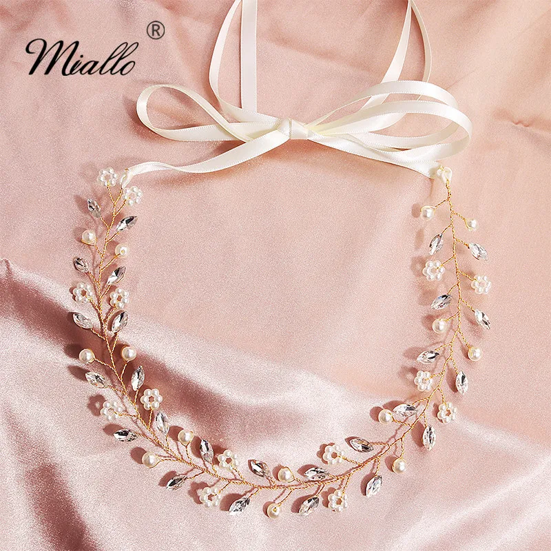 Повязка на голову с австрийским кристаллом Miallo свадебный аксессуар для волос