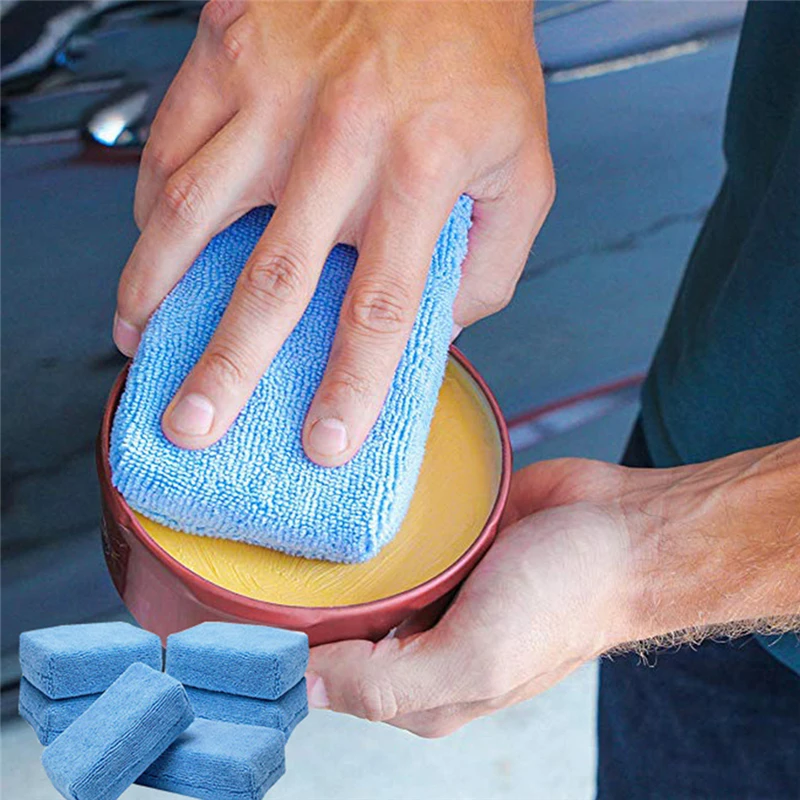 

Car Cleaning Sponge Block Soft Microfiber Car Wax Applicator Pad Polishing Sponge Terry Cloth Box Polished Clean Tool