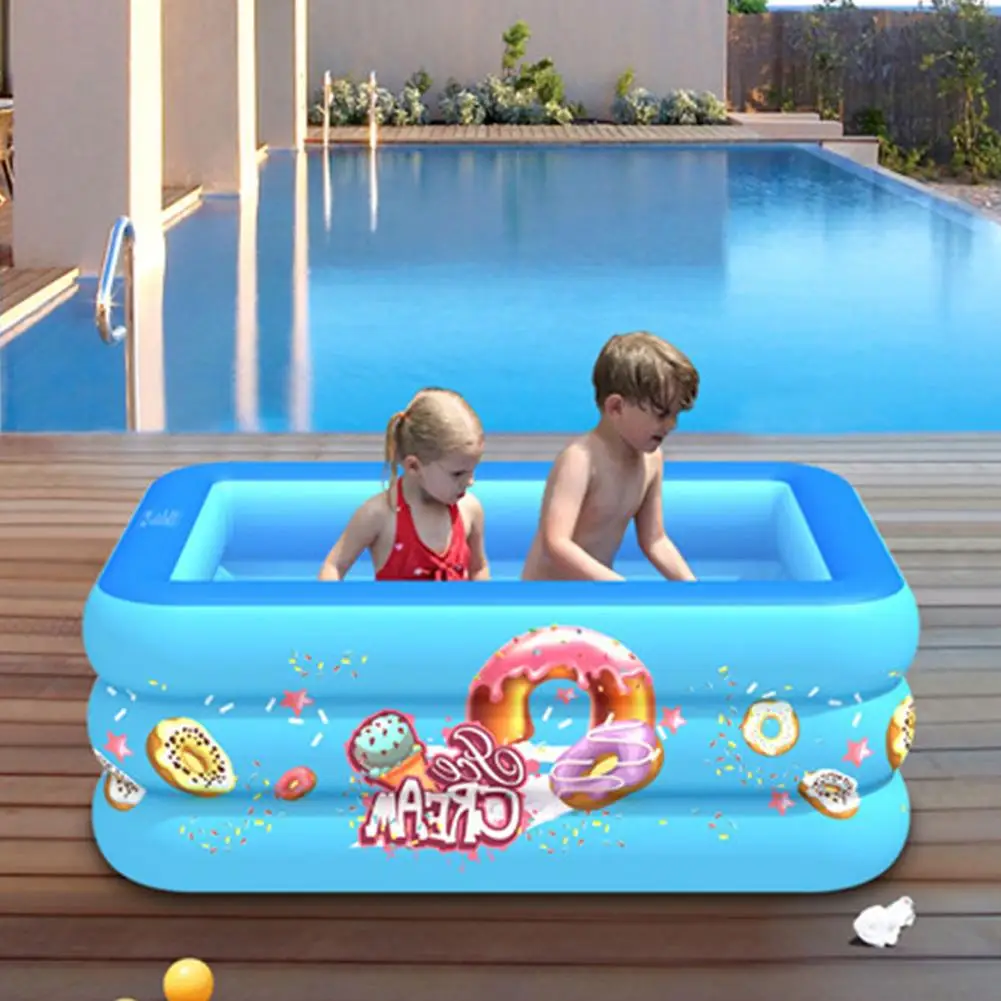 

130CM Square Inflatable Swimming Pool Thicken PVC Paddling Ocean Ball Pool Bath Tub Outdoor Summer Water Toys Pool For Kids