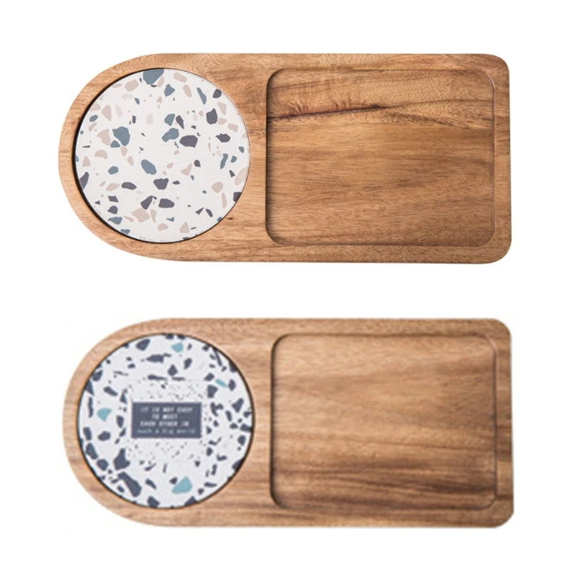 

2021 NEW Creative Wood Dinner Plate Lightweight Easy Cleaning Solid Wood Pan for Dishes