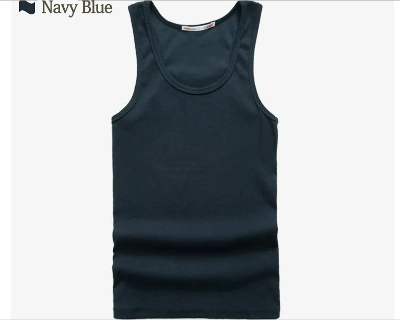 Navy Blue E-BAIHUI упаковка из 3 рекламных мужских жилетов хлопок тонкий фитнес мужские майки Бодибилдинг нательная рубашка майка фитнес топы тройники 22151 - Цвет: Navy Blue