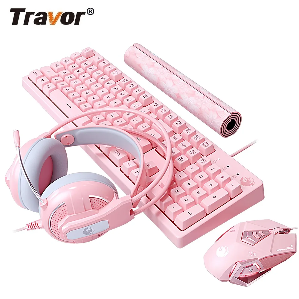 Travor LED Backlit Gaming Keyboard and Mouse Combo Wired USB 4800DPI Notebook Laptop For Office Home | Компьютеры и офис