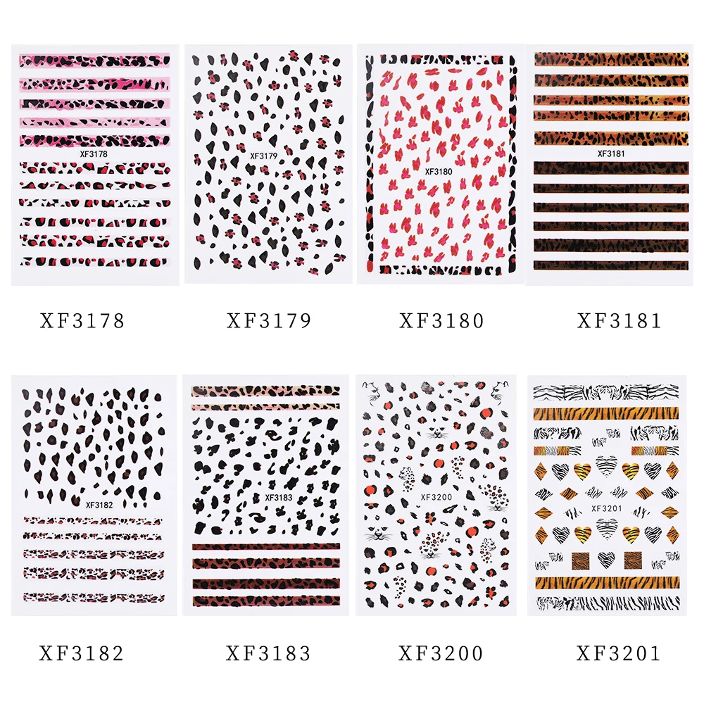 Наклейка для маникюра с леопардовым принтом 3d стерео наклейка ногтей матовая