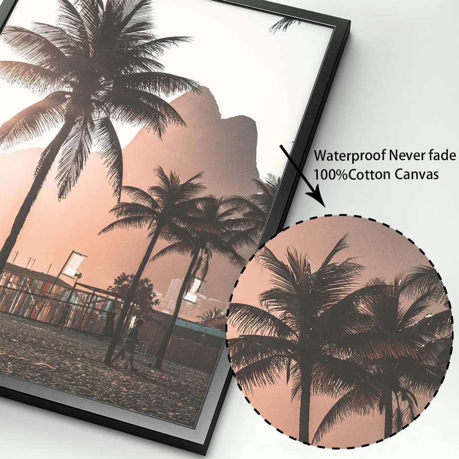 Тропический пляж пальма естественное искусство настенные плакаты и принты в