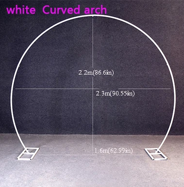 white curved arch Свадебные золотые белые железные цветы Арка полукруглые рождественские украшения для дома вечерние фон набор воздушных шаров стенд украшения - Цвет: white curved arch