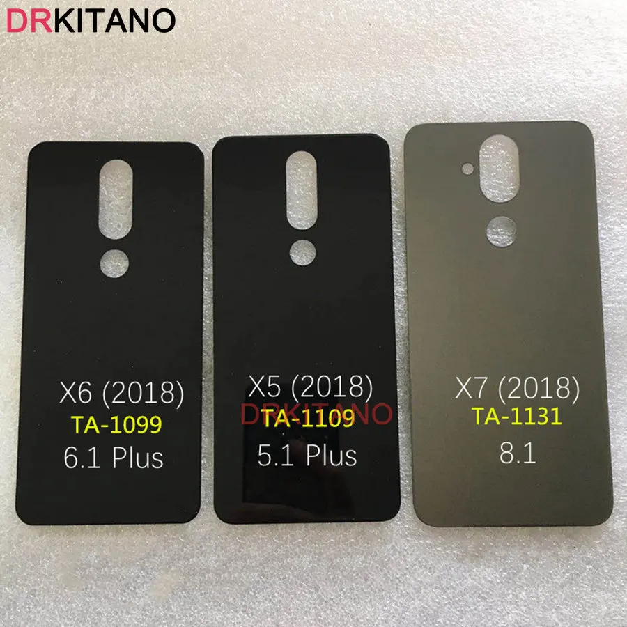 Для Nokia X6 крышка батареи X7 8,1 6,1 Plus задняя крышка корпуса чехол для Nokia X5 задняя дверь стеклянная панель 5,1 Plus крышка батареи