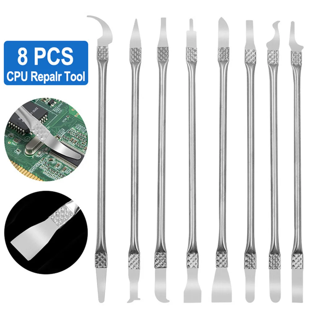 

8 Pcs Metal Phone Repair Tools Kit Double‑End CPU Prying Knife Pry Opening Spudger for BGA Repair Chip Disassembly Hand Tools