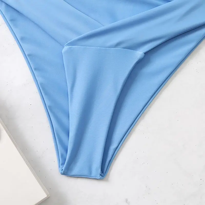 Новинка 2022 однотонный купальник с эффектом пуш-ап женский сексуальный низкой