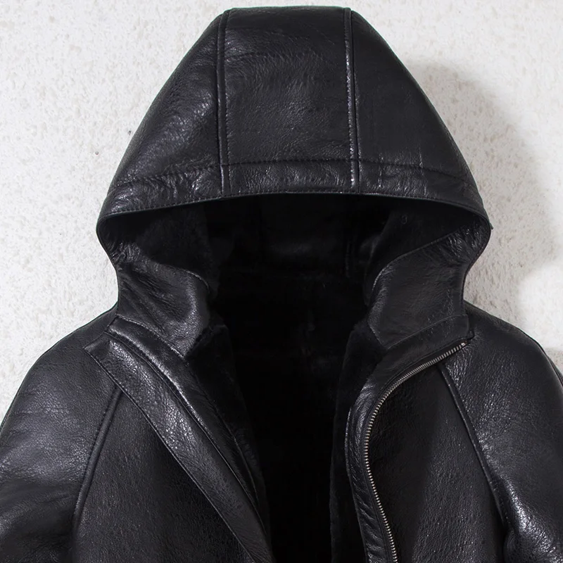 Натуральный мех пальто короткие мужские Куртки из натуральной овечьей кожи