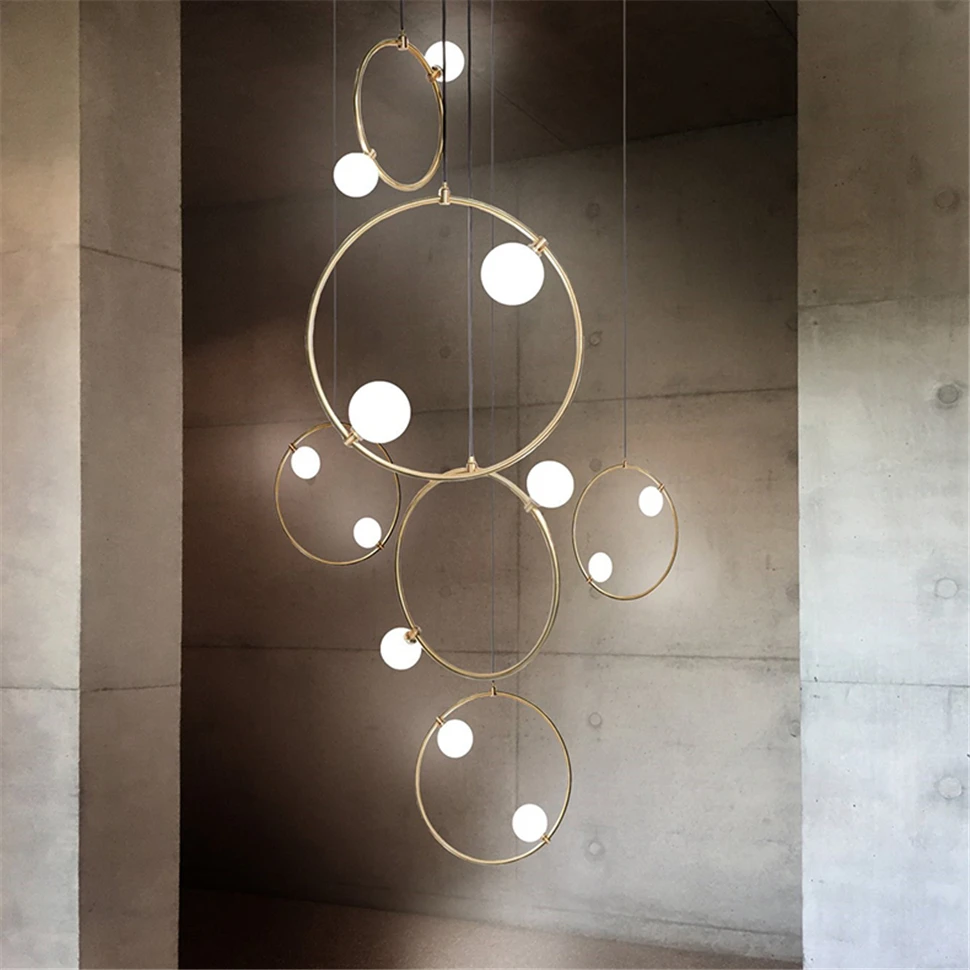 Креативное декоративное кольцо для дома стеклянные подвесные светильники