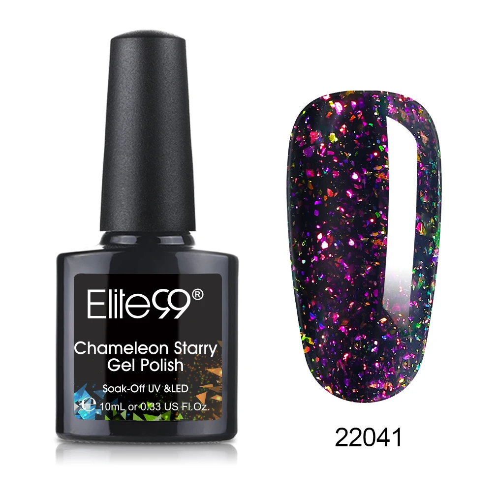 22041 Elite99 Bling Chameleon Holographic Gel Polish Starry Sparkle Glitter Sequins UV Gel Polish Soak Off Nail Art Lacquer Varnish - Цвет: 22041
