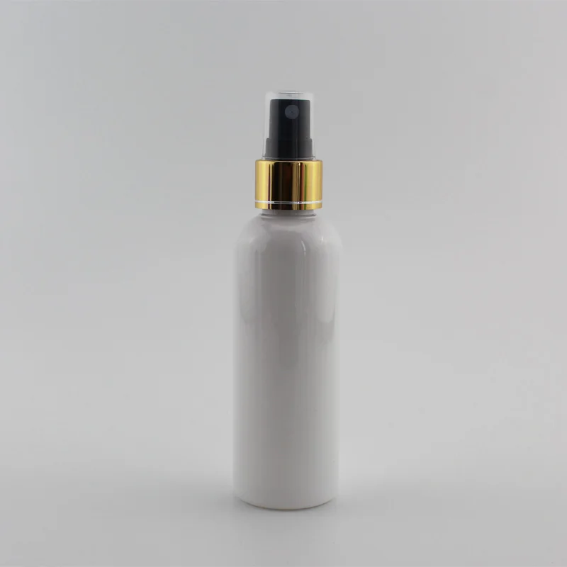 100 мл X 30 Пустая палитра фиксирующий спрей насос пластиковая бутылка с золотом алюминиевым воротником 100cc парфюм ПЭТ-бутылка для косметики контейнер - Цвет: White Bottle Black
