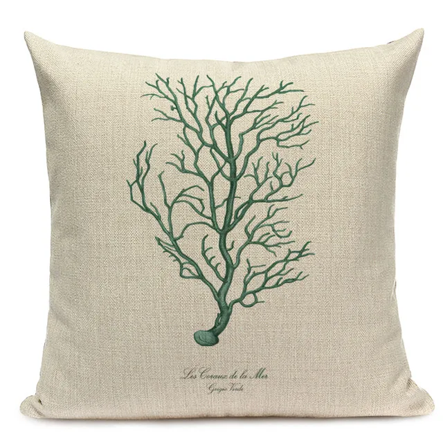 1 Decorative Cotton Retro Painting marine decoration Pillow Covers 45Cmx45Cm Square Replacement Printed Cushions Pillow Case - Цвет: 1