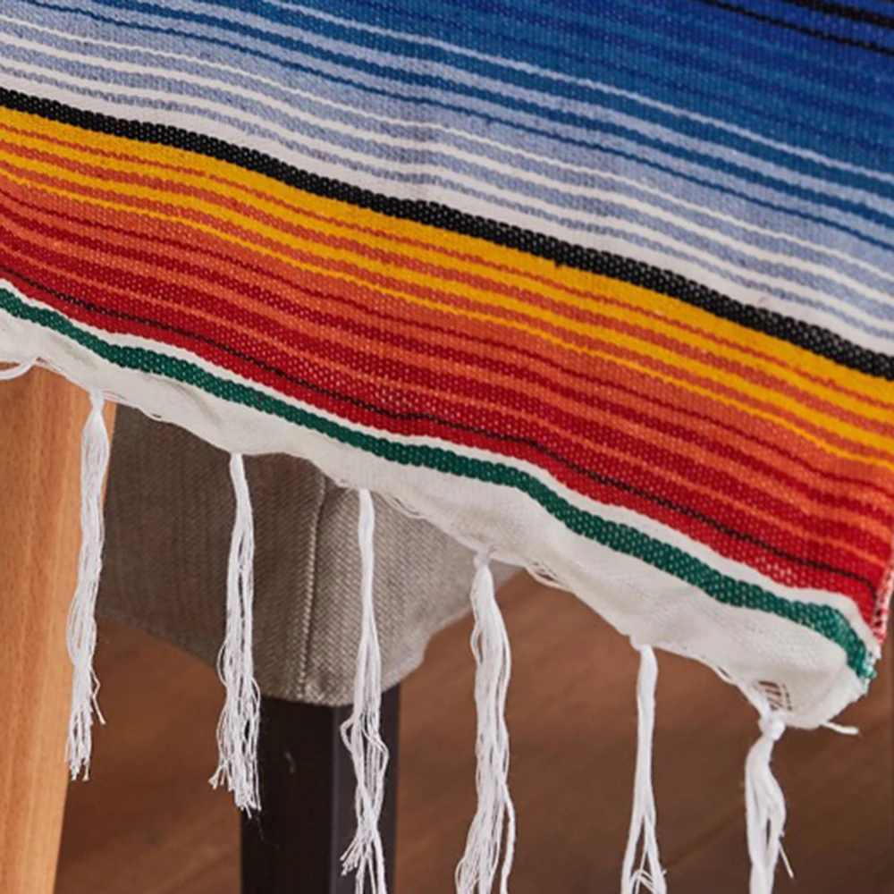 Хлопок мексиканский стол флаг одеяло Радуга полосковый волновод Тканое