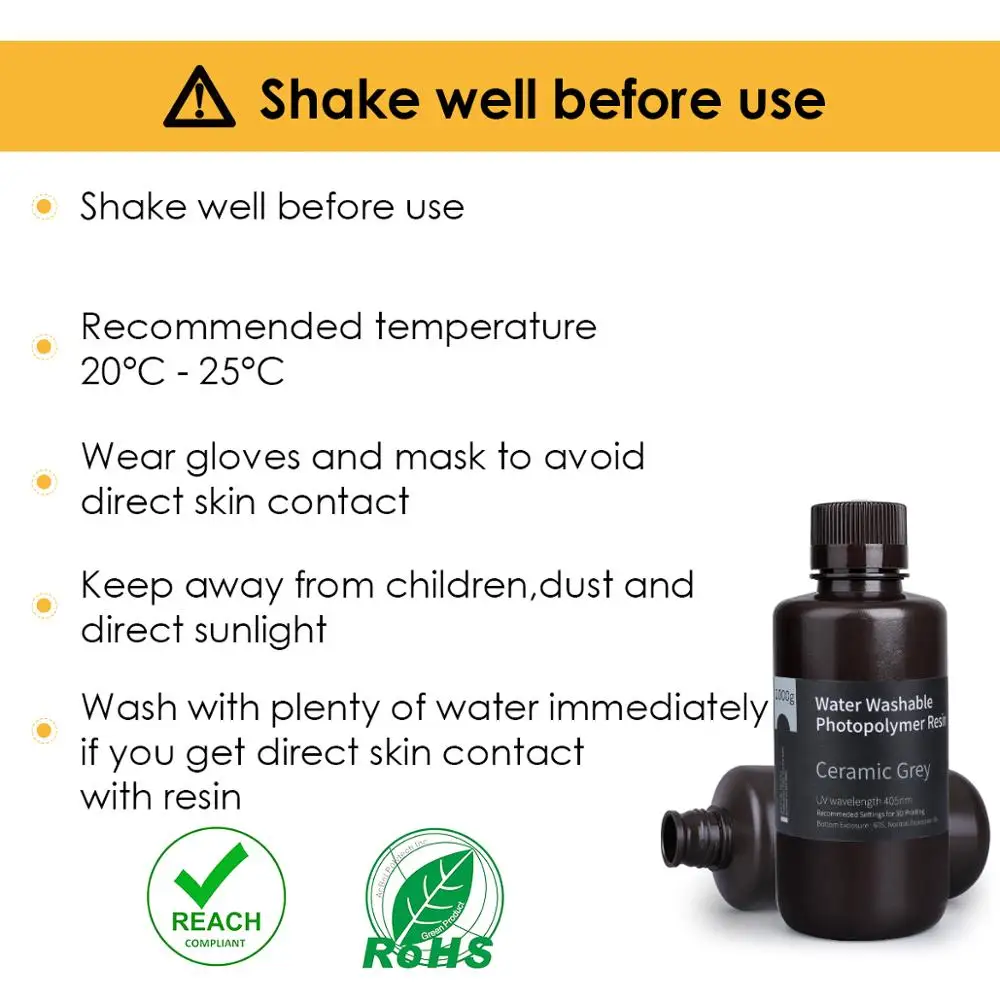 ELEGOO прозрачная синяя Фотополимерная смола для 3D принтера LCD УФ-отверждаемая