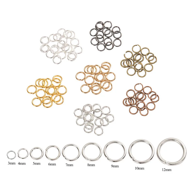 

200pcs Round Split Rings Connectors 3 4 5 6 7 8 10 12mm Metal Jump Rings For Diy Jewelry Finding Making Accessories Supplies