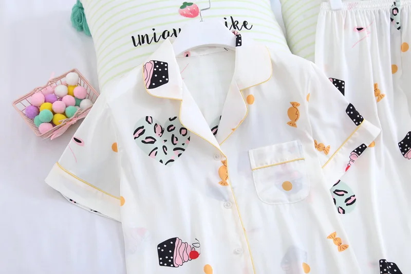 Пижама женская летняя из вискозы с коротким рукавом тонкая|Кофты для сна| |