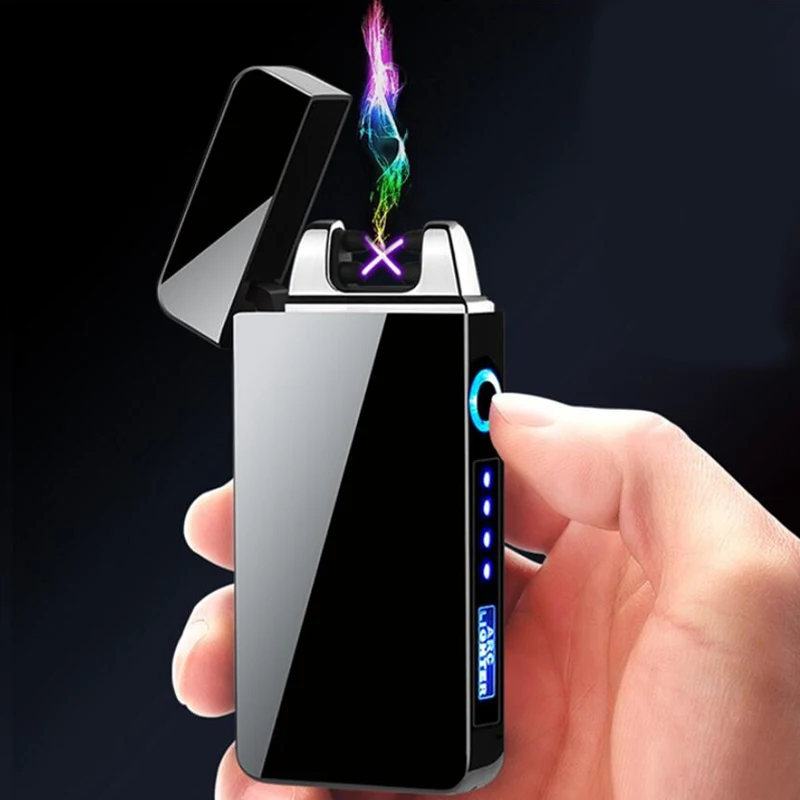 Электронная Зажигалка USB металлическая перезаряжаемая ветрозащитная