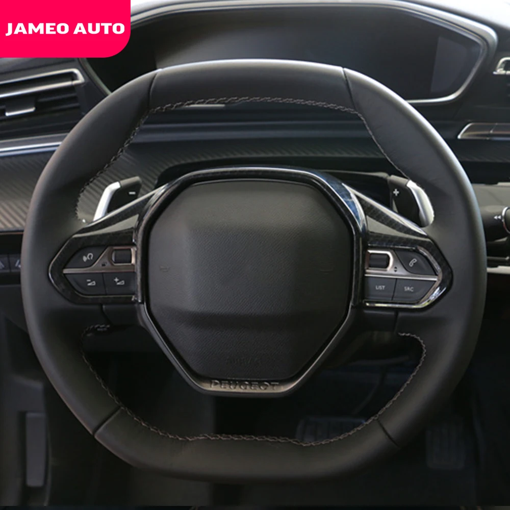 

Jameo Авто ABS автомобильные аксессуары для Peugeot 3008 GT 2016 - 2021 панель переключателя рулевого колеса, крышка с блестками, отделка, наклейка, чехол