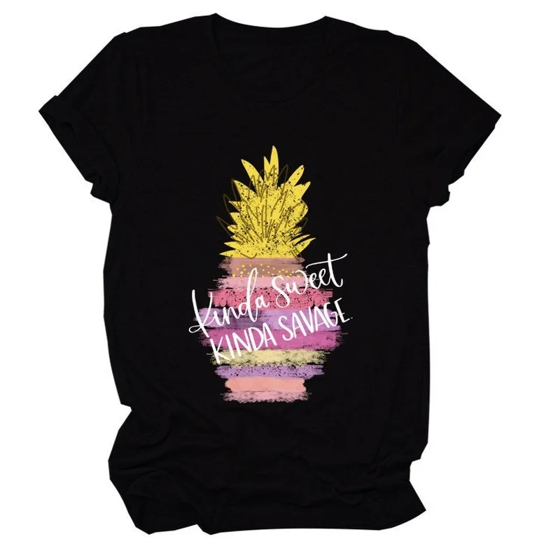 

Kinda Sweet Kinda Savage Print Women T Shirt Short Sleeve ONeck Loose Women Tshirt Ladies Tee Shirt Tops Clothes Camisetas Mujer
