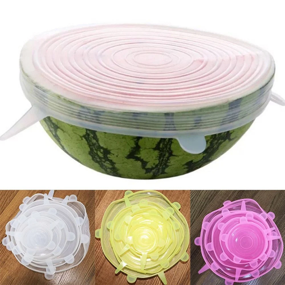 

6pcs/set Universal Silicone Food Wrap Reusable Bowl Cover Stretch Lids Watermelon Kitchen Fresh Keeping
