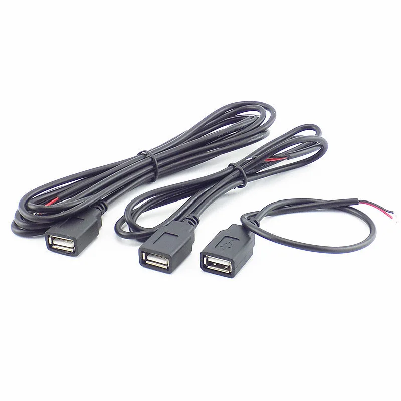 0,3 м/1 м/2 м Питание кабель 2 Pin USB 2,0 Женский Мужской 4 контактный провод Jack Зарядное устройство зарядный шнур переходник с удлинителем DIY 5V линии