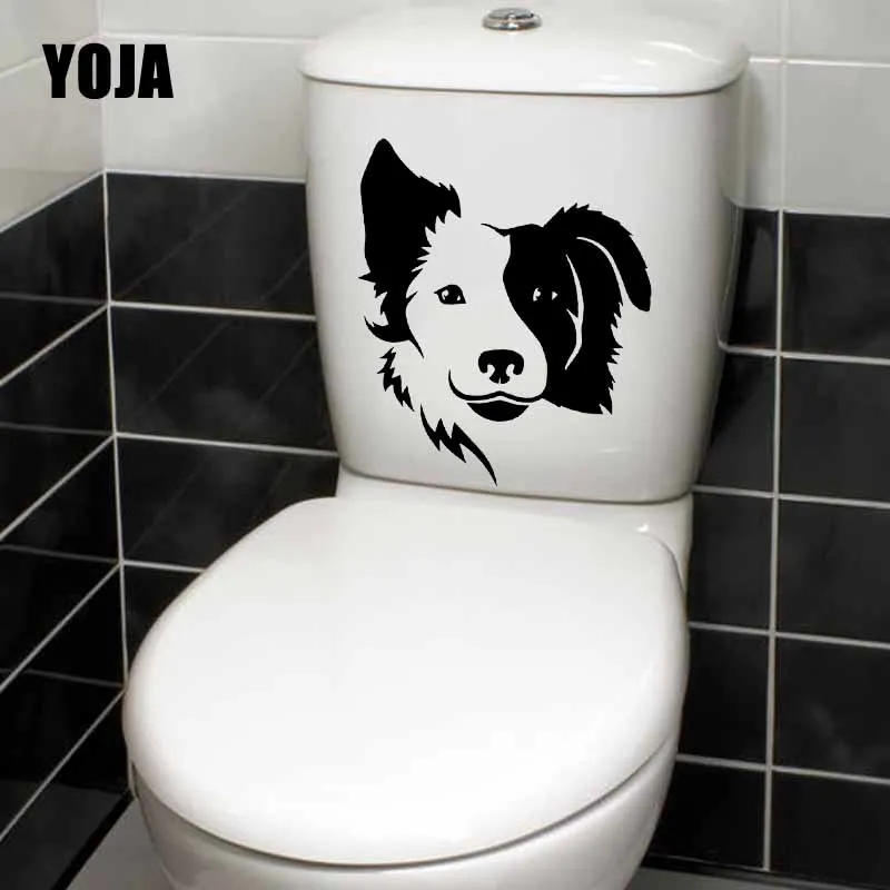 YOJA 20.2X23.4CM творческий наклейки для унитаза домашний Декор стены Стикеры колли
