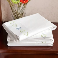 flat sheet queen white cotton embroidered breathable soft comfortable wrinkle fade stain abrasion resistant extremely durable