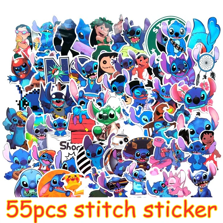 50 шт. водонепроницаемые наклейки из ПВХ для рисования мультфильмов Стич аниме