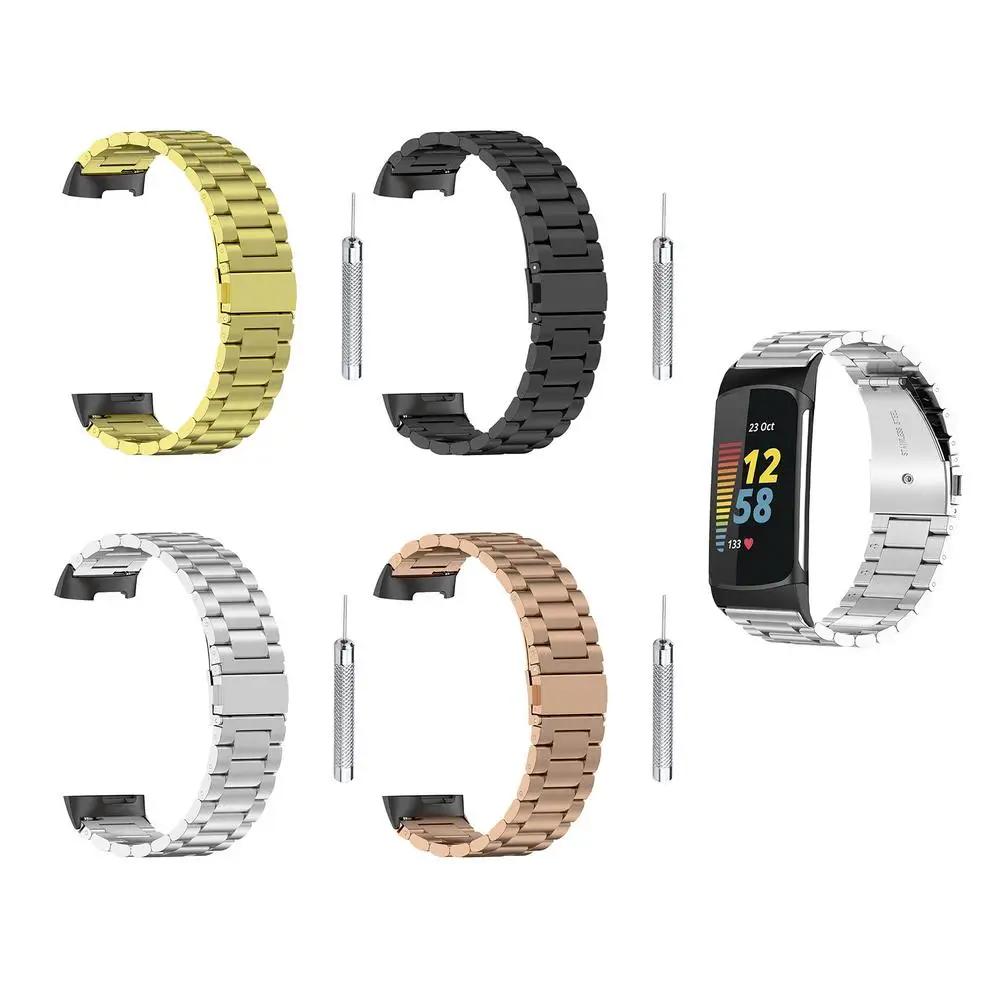 

Stainless Steel Strap For Fitbit Charge5 Watch Metal Wristband Loop Clasp For Fitbit Charge5 Bracelet Band