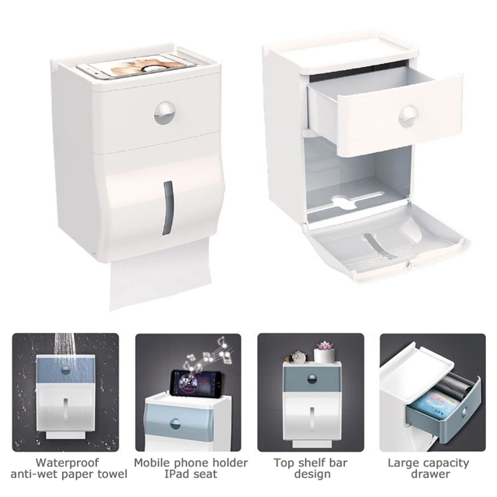 Многофункциональный держатель для туалетной бумаги с настенным креплением