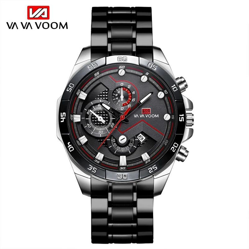 Men's Sport Watches Waterproof Business Quartz WristWatches Mens Black Stainless Steel Luxury Men Analog Watch Relogio Masculino