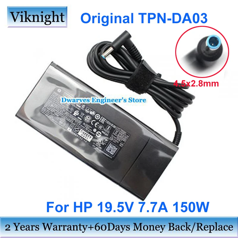 Genuine 19.5V 7.7A 150W AC Power Adapter for Hp TPN-DA03 775626-003 776620-001 ZBOOK 15 G3 G4 Laptop Adapters TPN-DA03 A150A05AL genuine tpn ca13 19 5v 6 9a ac adapter charger tpn da11 l15534 001 135w power supply for hp pavilion bc400ur laptop adapter