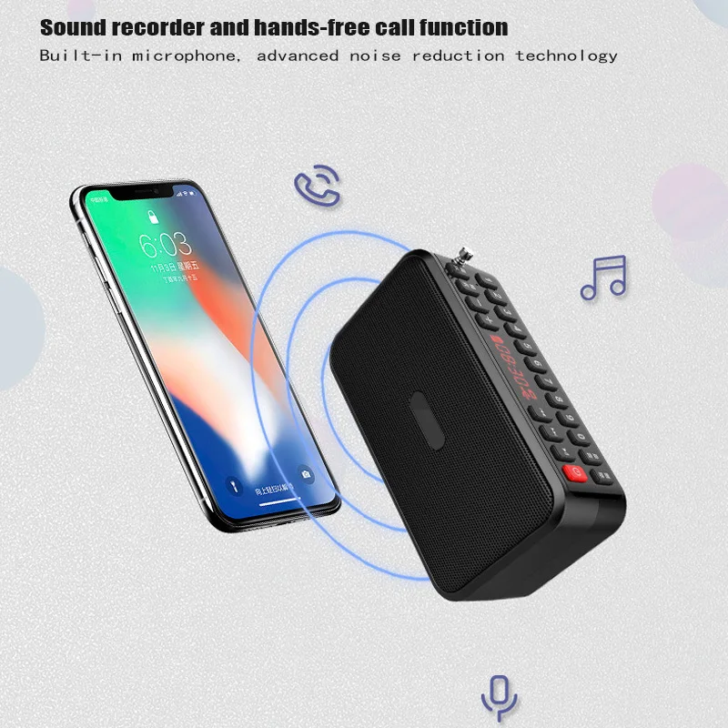 Мини динамик Bluetooth 18650 с двумя батарейками 5 0 FM радио TF USB|Портативные колонки| |