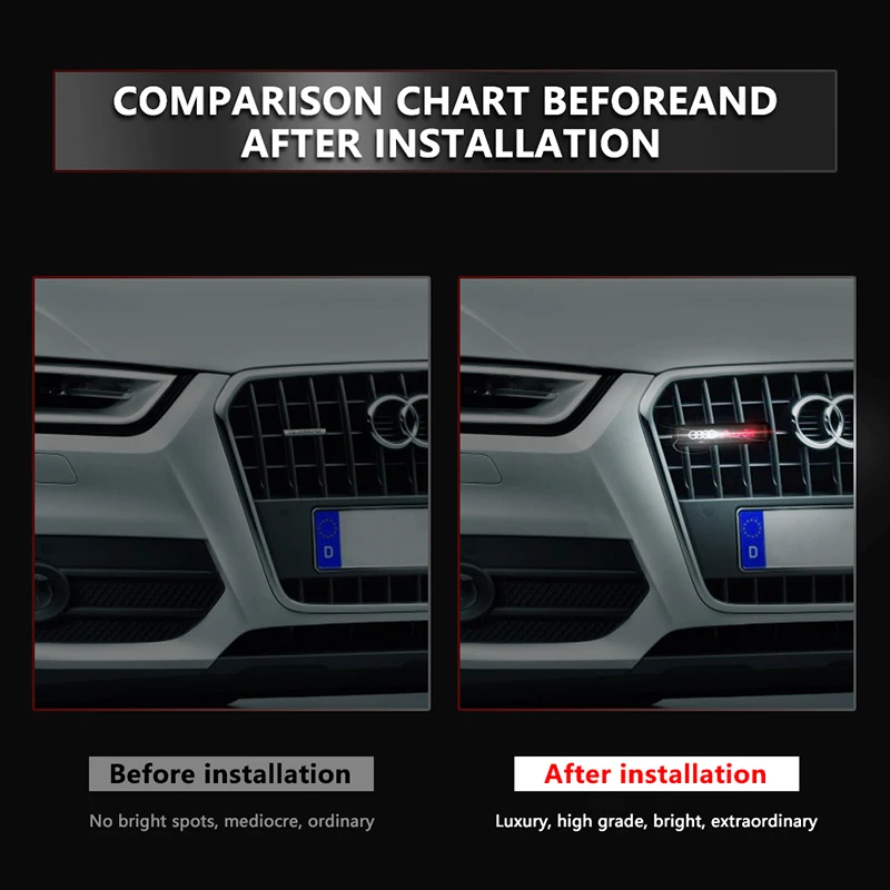 1 шт. для Audi a3 a4 a5 a6 a7 a8 Q3 Q4 Q5 Q6 Q7 b8 b6 автомобильный эмблемный знак на переднем капоте с светодиодными декоративными огнями автомобильные аксессуары.
