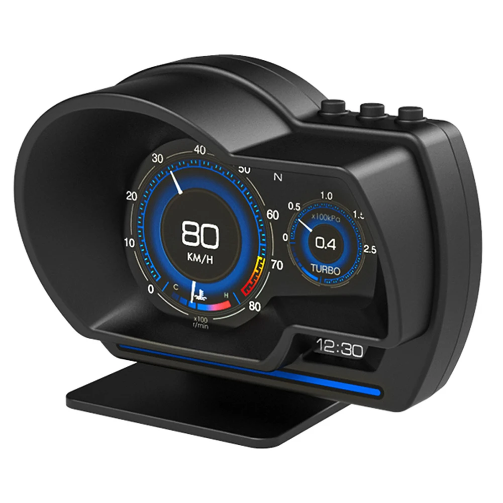 

Car Accessories Water Temperature Alarm Car HUD OBD GPS Head Up Display Speedometer Overspeed Alarm Ambient Light