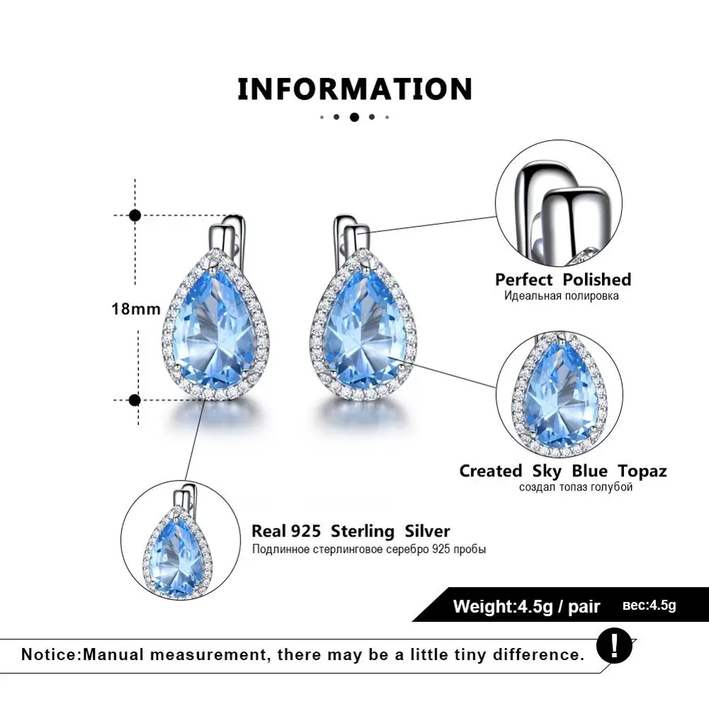 ORSA JEWELS твердые 925 пробы серебряные серьги-гвоздики для женщин подлинный голубой топаз роскошные женские ювелирные изделия VSE05