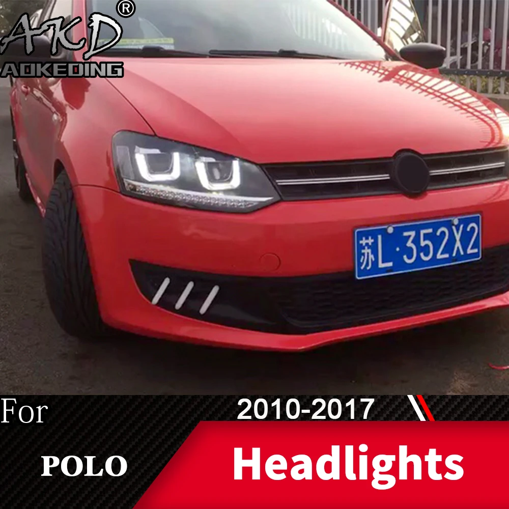 Фара для автомобиля VW POLO 2010- Polo головной светильник s противотуманный светильник s дневной ходовой светильник DRL H7 светодиодный Биксеноновая лампа автомобильные аксессуары