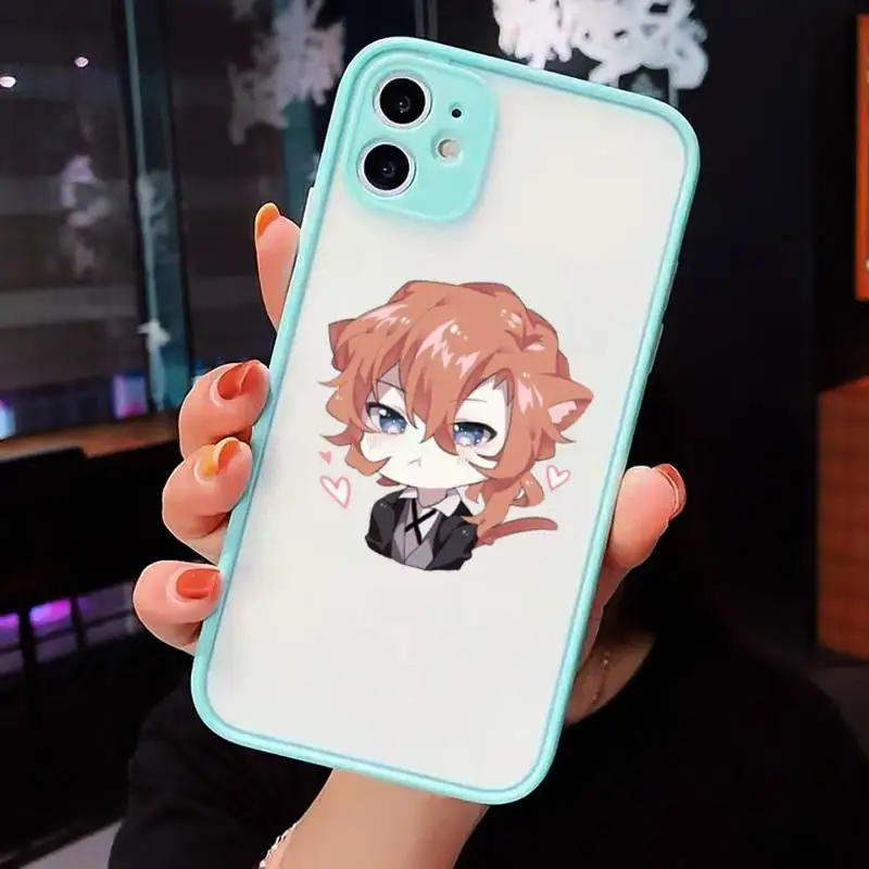 

Anime Bungo Stray Dogs Phone Case Matte transparent For blue iPhone 12 Mini 11 Pro XR XS Max 7 8 Plus X Back Cover