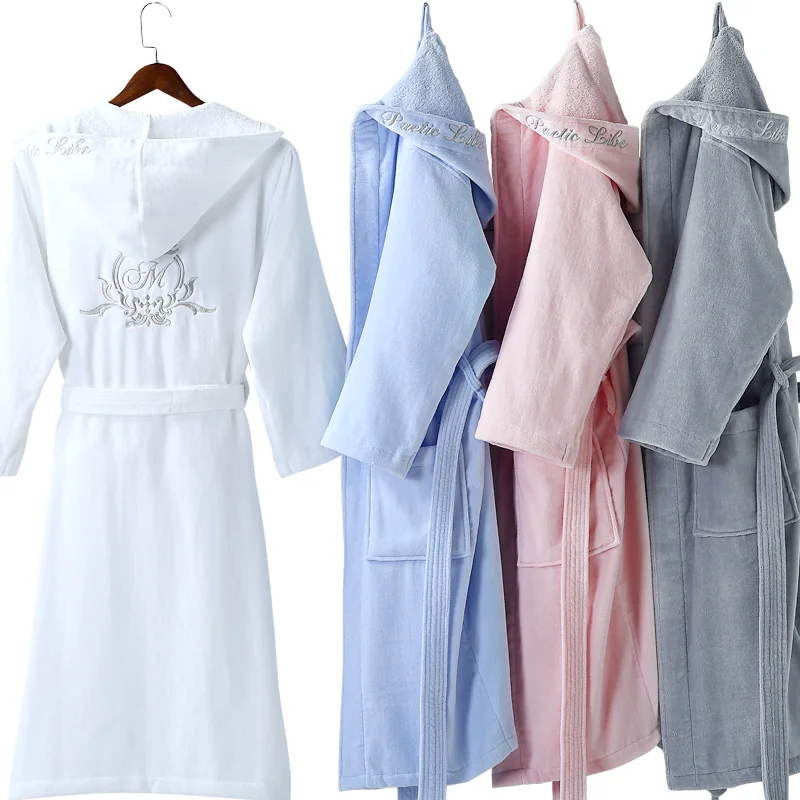 Банный халат мужской/женский из хлопка с капюшоном зимний | Мужская одежда