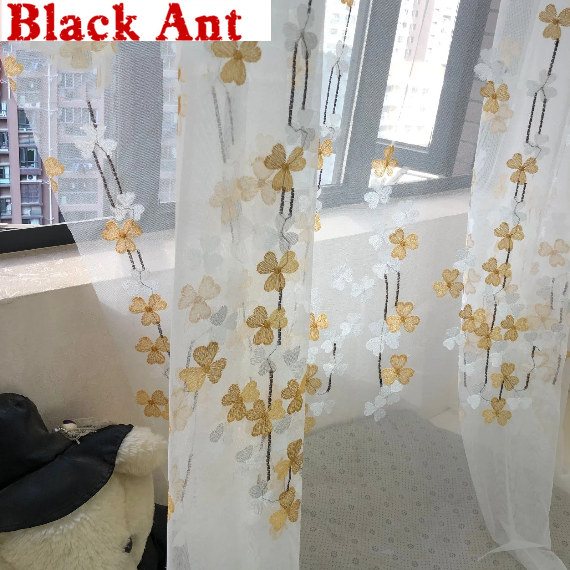 Занавеска в американском стиле белый прозрачный сарафан для гостиной кухни